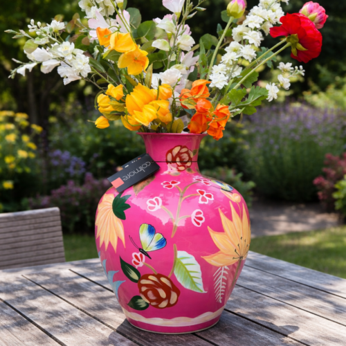 Vaas Diga Colmore Fuchsia Handpainted