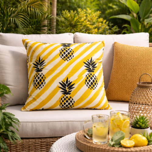 Zomers Sierkussen met Ananasprint
