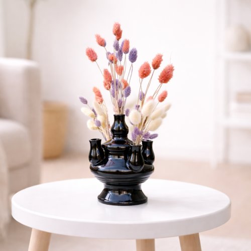 Vaasje Tulp Black inclusief  Droogbloemetjes