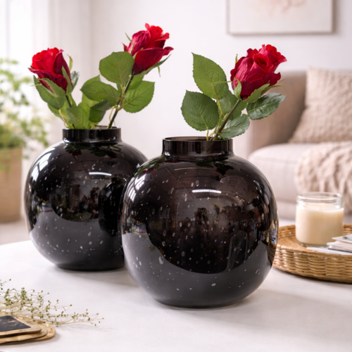 Vaas Zwart Bubbels Fidrio