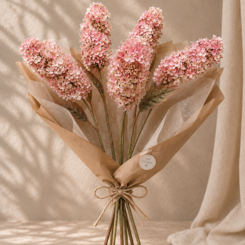 Zijdenbloemenboeket  "Pinky Blossom"