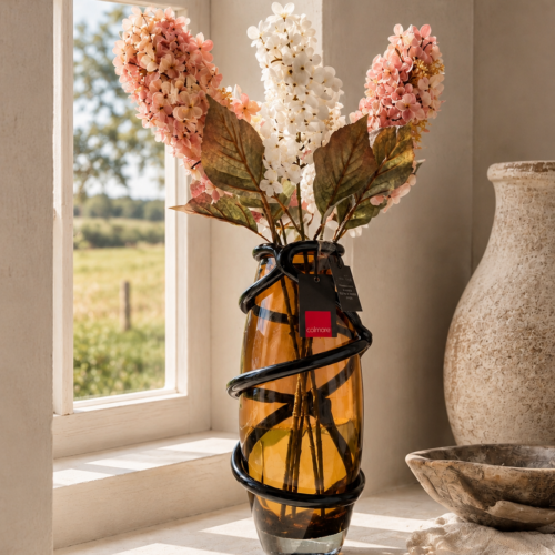 Vase Diga Colmore Eliza 19x39 cm Amber Glas